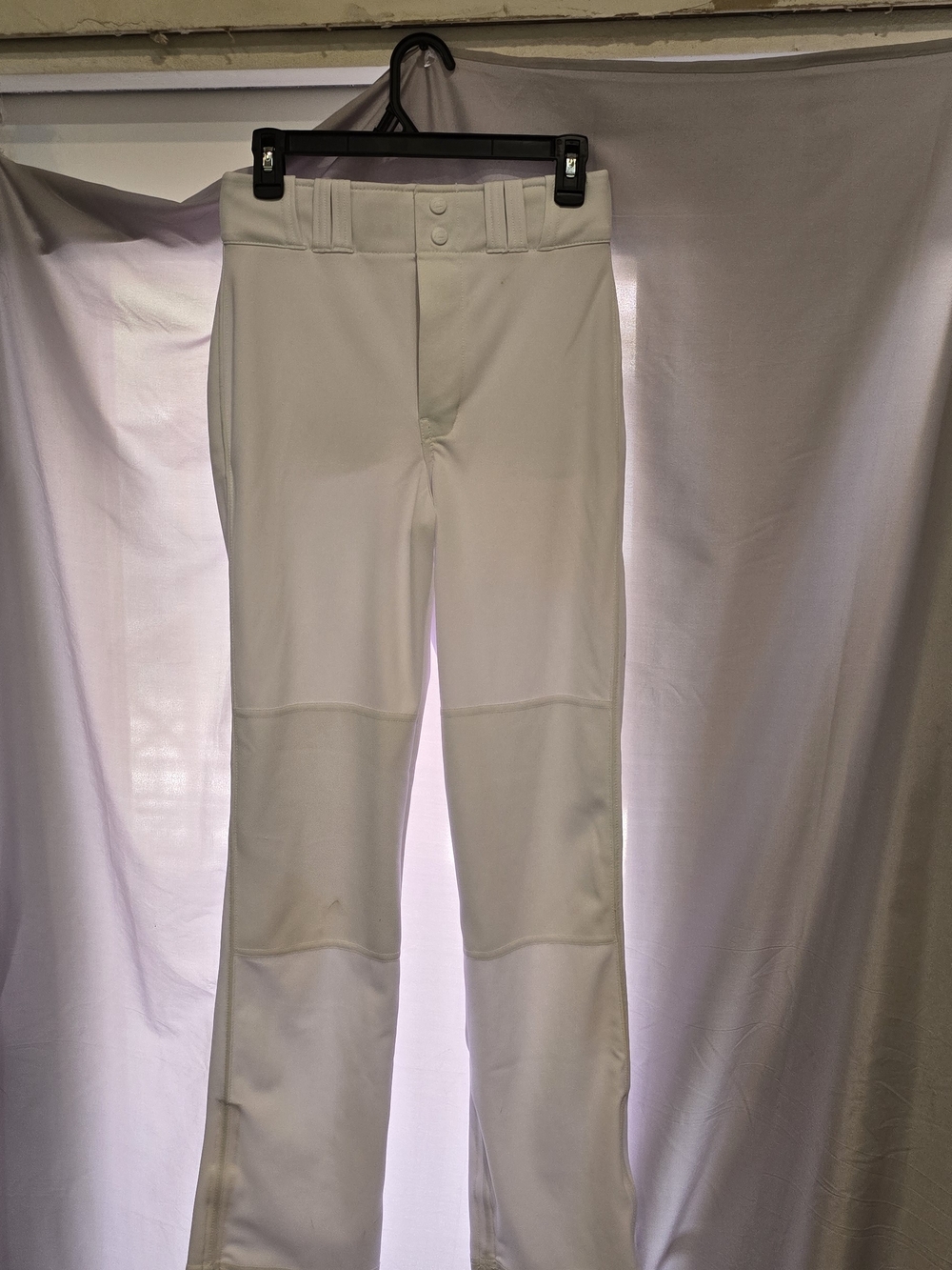 Youth White Athletic Baseball Pants with Reinforced Knees